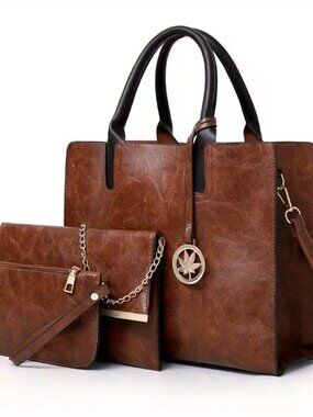 NET Set of 3 Women's Bags - Includes a Tote Crossbody Bag, And a Coin Purse